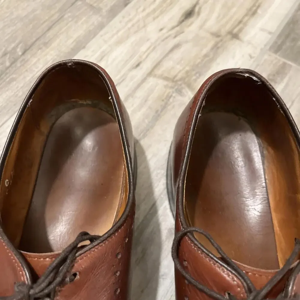 ALLEN EDMONDS HASTINGS CHILI BROWN OXFORD MENS DRESS SHOES SIZE 12C USA GOOD CON